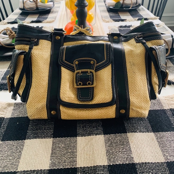 Coach Legacy Straw and Leather Tote - Picture 10 of 12